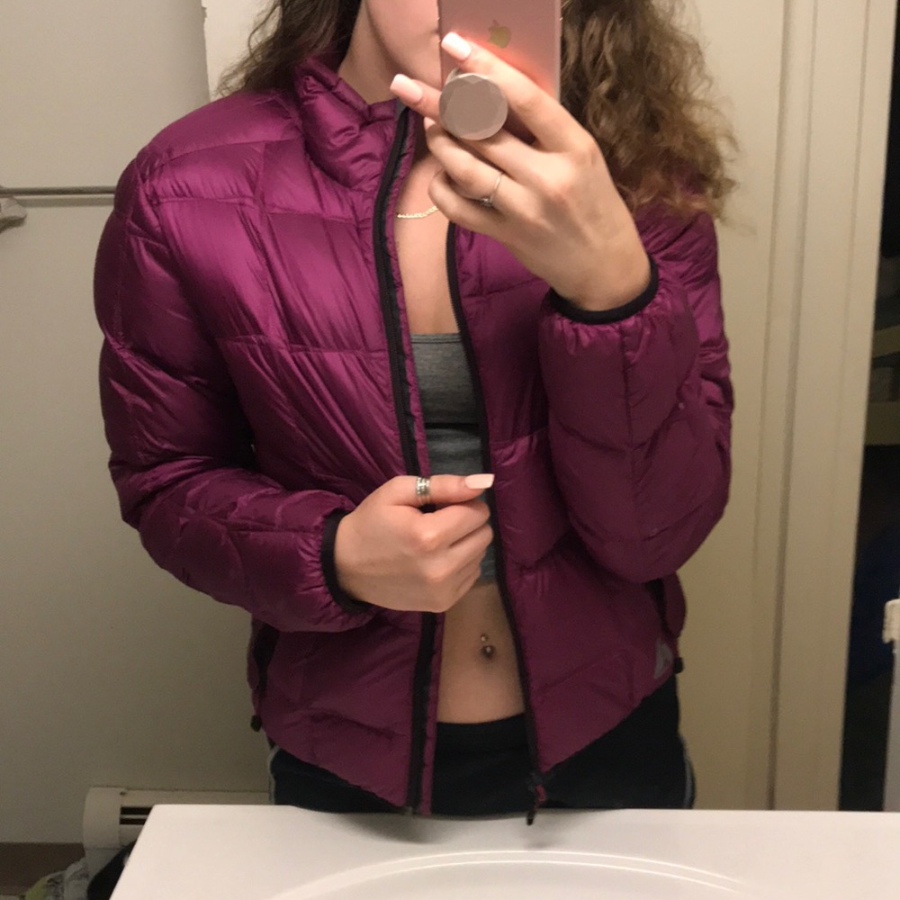 Purple puffer jacket